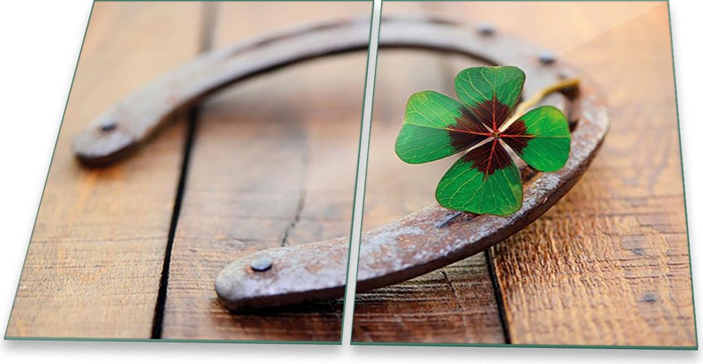 Herdabdeckplatten Glaskeramik Spritzschutz Glas Universal 2-Teilig 2x40x52 Holz Beige