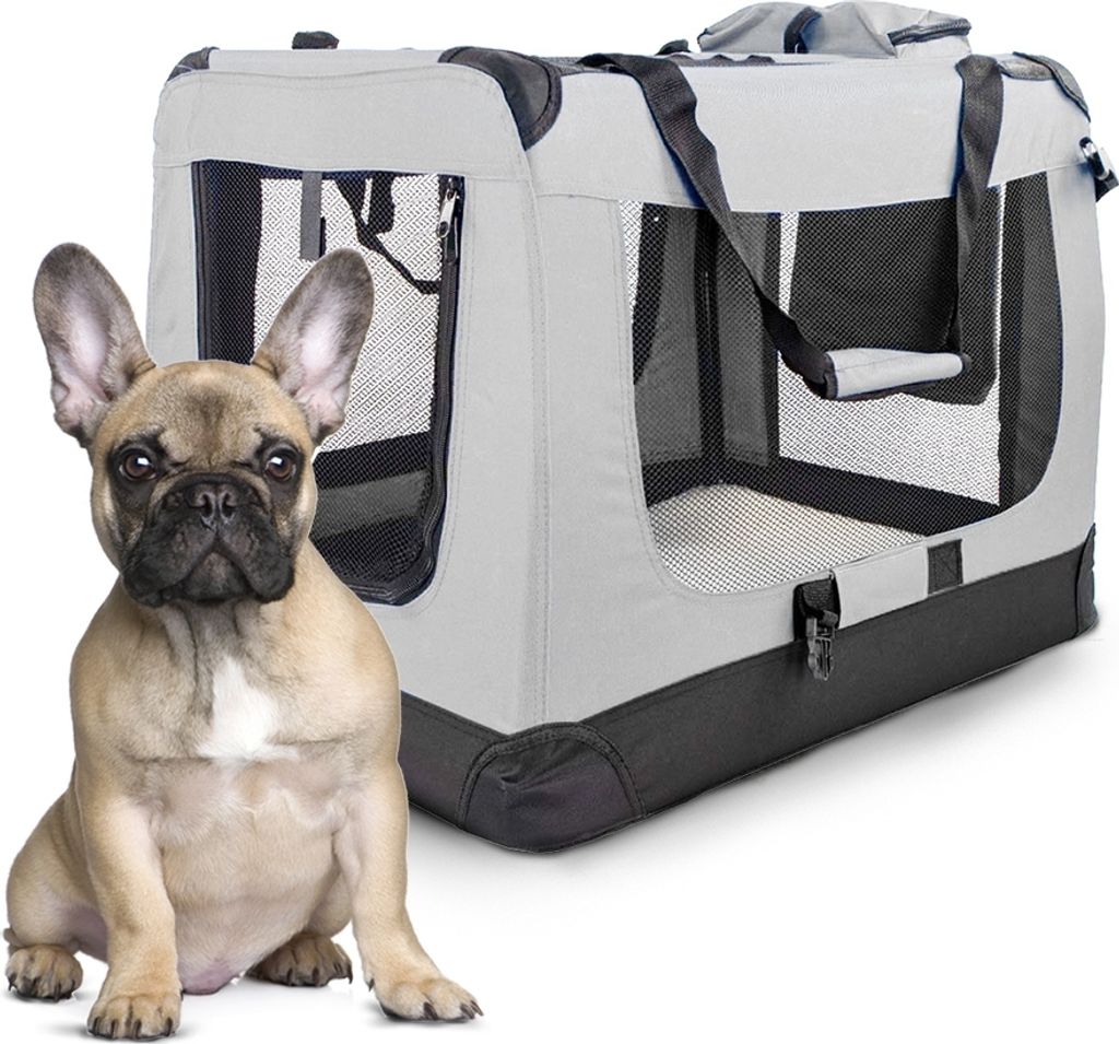 Mobiclinic Pets, Hundebox, Balú, , Transportbox Katze, Transportbox Hund, Atmungsaktiv, 2 Taschen, Größe L, Unterstützt bis zu 15 kg, 70x52,5x50cm