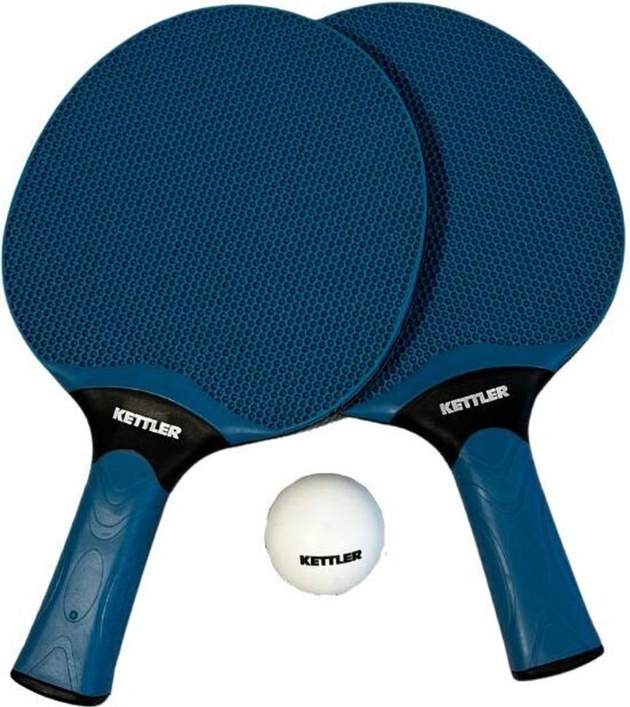 KETTLER Tischtennisschläger-Set Outdoor | 2 witterungsbeständige Schläger | 6 Outdoor- Bälle