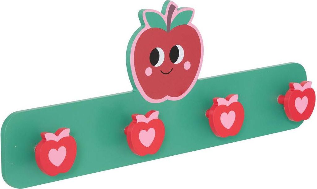 Kleiderhaken cha cha pop 4 haken 50x4,5x20 cm grün und rot - Atmosphera créateur d'intérieur