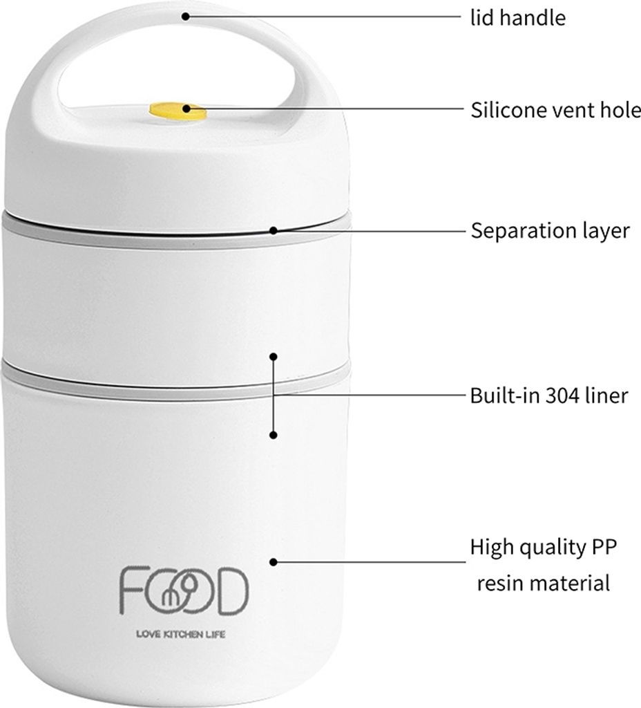 LinJunnz Müslibecher To Go 530ml+330ml - Edelstahl Becher Mit Löffel Auslaufsicher