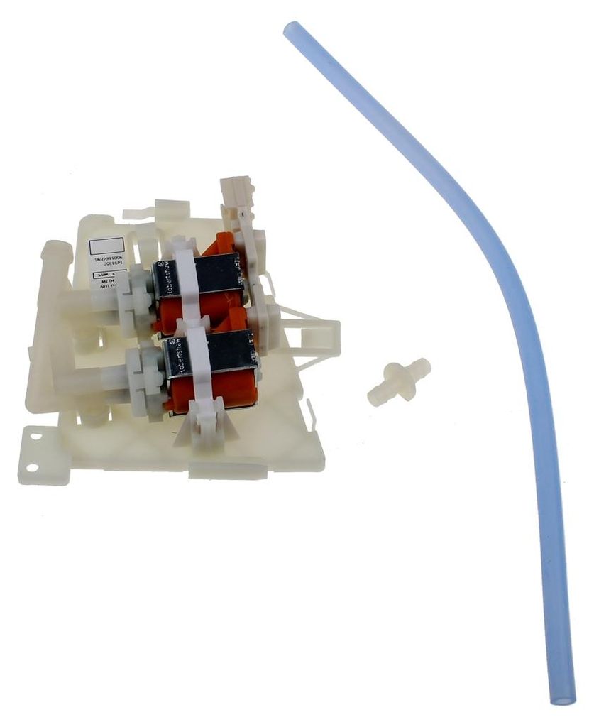 A product shot of a pump assembly with tubing and a connector.