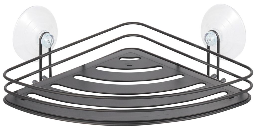 MSV Duschablage - Eckmodell - schwarz - 20 x 20 cm - Metall Produktbild 