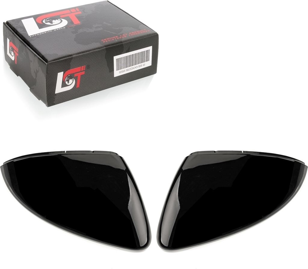 2x Außenspiegel Kappe links rechts Set deep black für VW Golf 7 Touran GTI GTD R