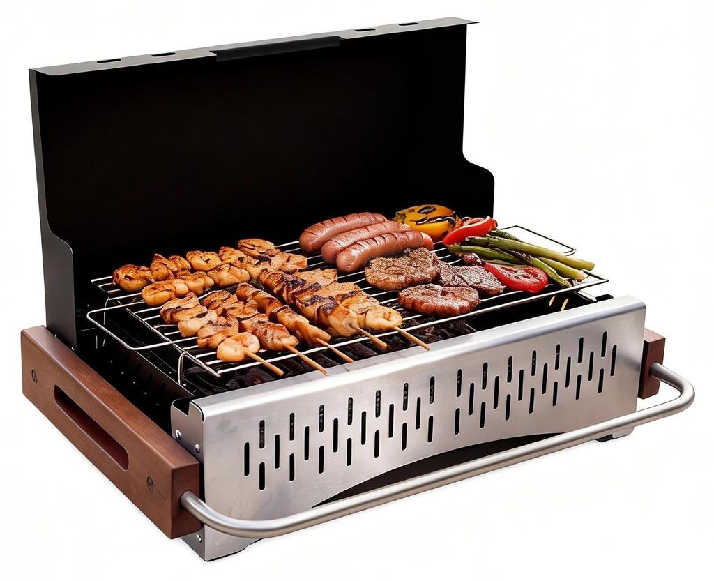 Tragbarer Holzkohlegrill - BBQ3/BBQ5 - Kompakt - Für 1–4 Personen - Für Camping & Picknick - Für Garten/Outdoor - Ohne Werkzeugset