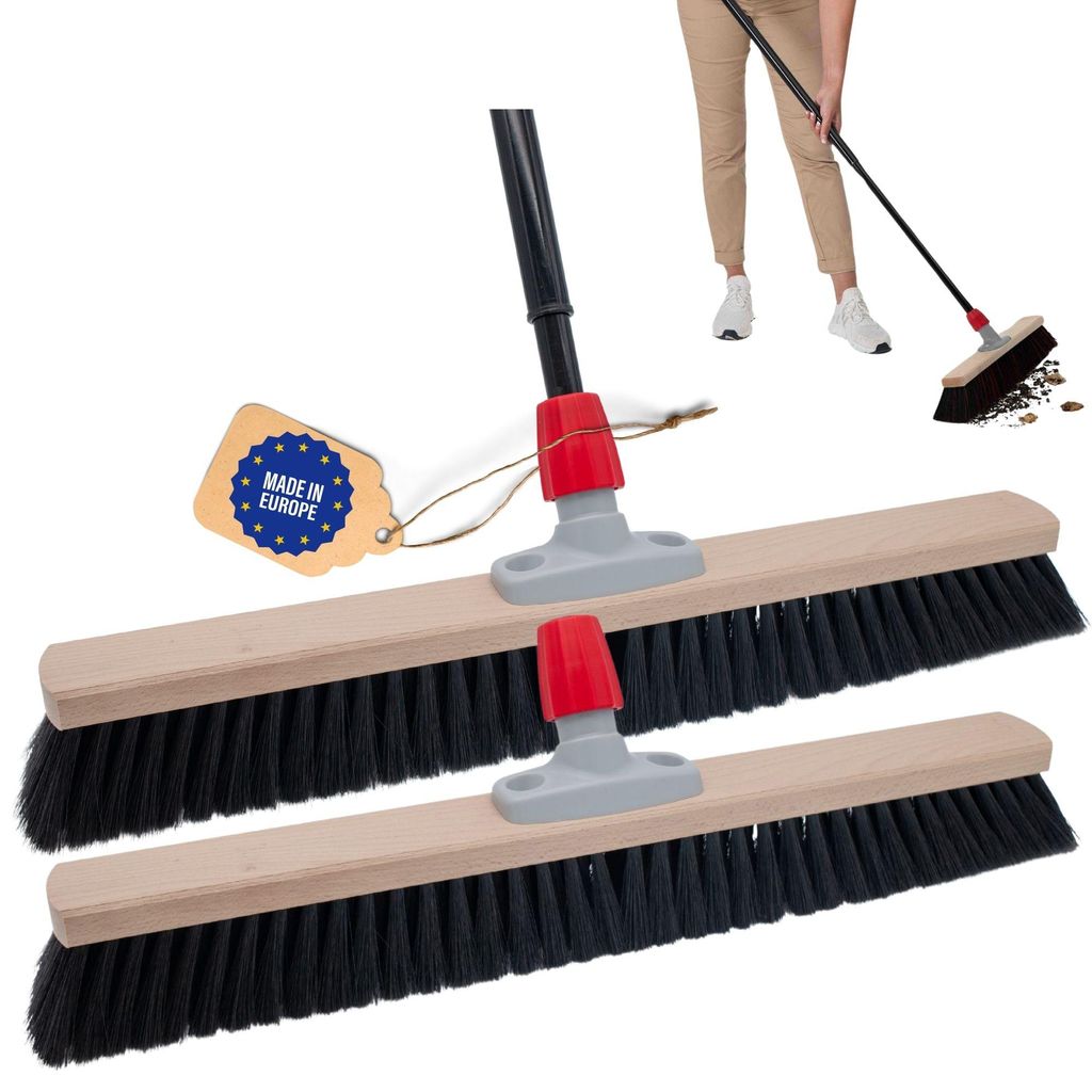 Novaliv Grosser Besen 2x Saalbesen 60 cm mit Teleskopstiel Produktbild 