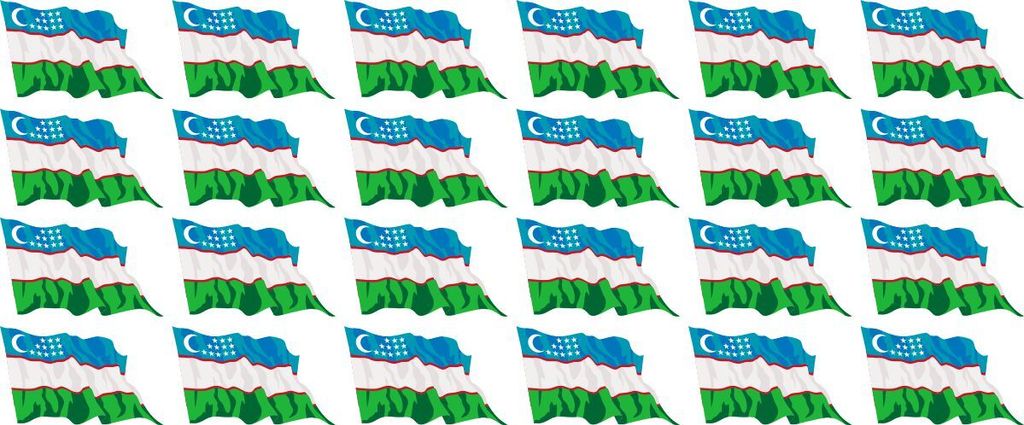 Mini Aufkleber Set - Pack wehend - 33x20mm - selbstklebender Sticker - Usbekistan - Flagge / Banner / Standarte fürs Auto, Büro, zu Hause und die...