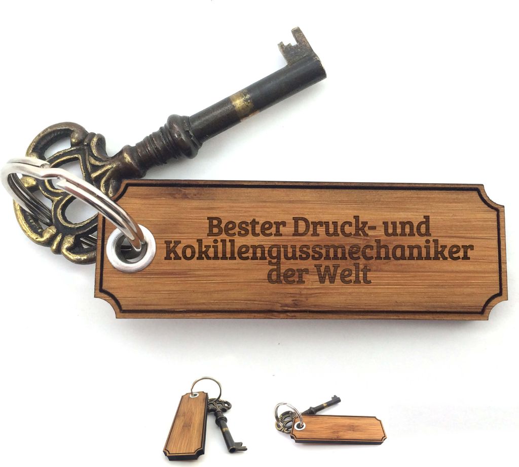 Mr. & Mrs. Panda Taschenanhänger Druck- und Kokillengussmechaniker - Bambus - Geschenk, Gravur, anhänger tasche, Schenken, Schlüssel, für, Gesc...