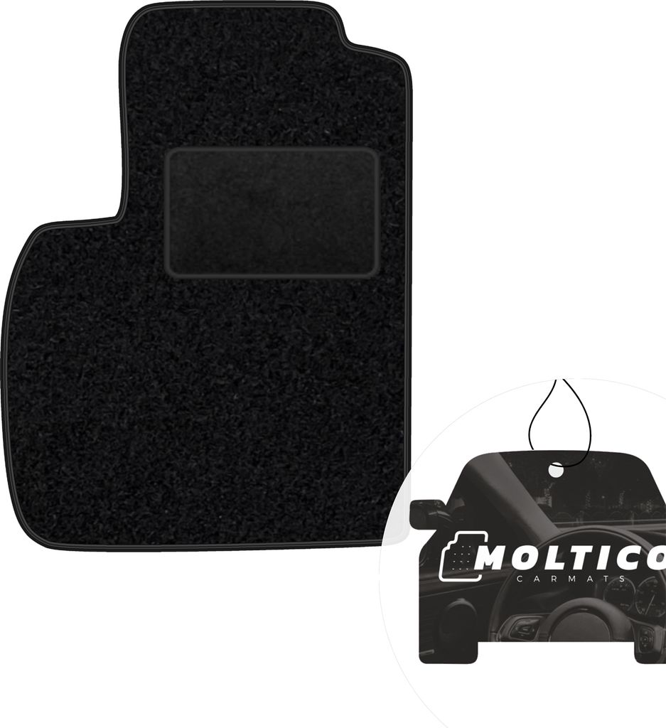 moto-MOLTICO Fahrer Fußmatte Auto Velours Fahrerseite Autoteppiche Schwarz Fahrermatte 1-teilig passend für Fiat Panda 2 2003-2012