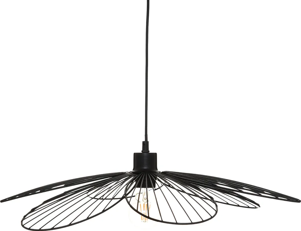 Lustre Suspension Ronde Ottilie 57cm Noir Mat Eazy Living pour Plafond