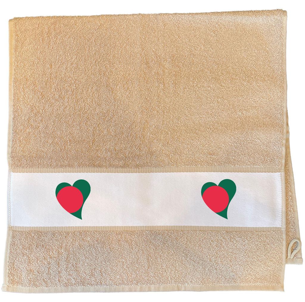 Huuraa Handtuch Bangladesch Flagge Herz 50x100cm Sand Baumwolle Handtuch Geschenkidee