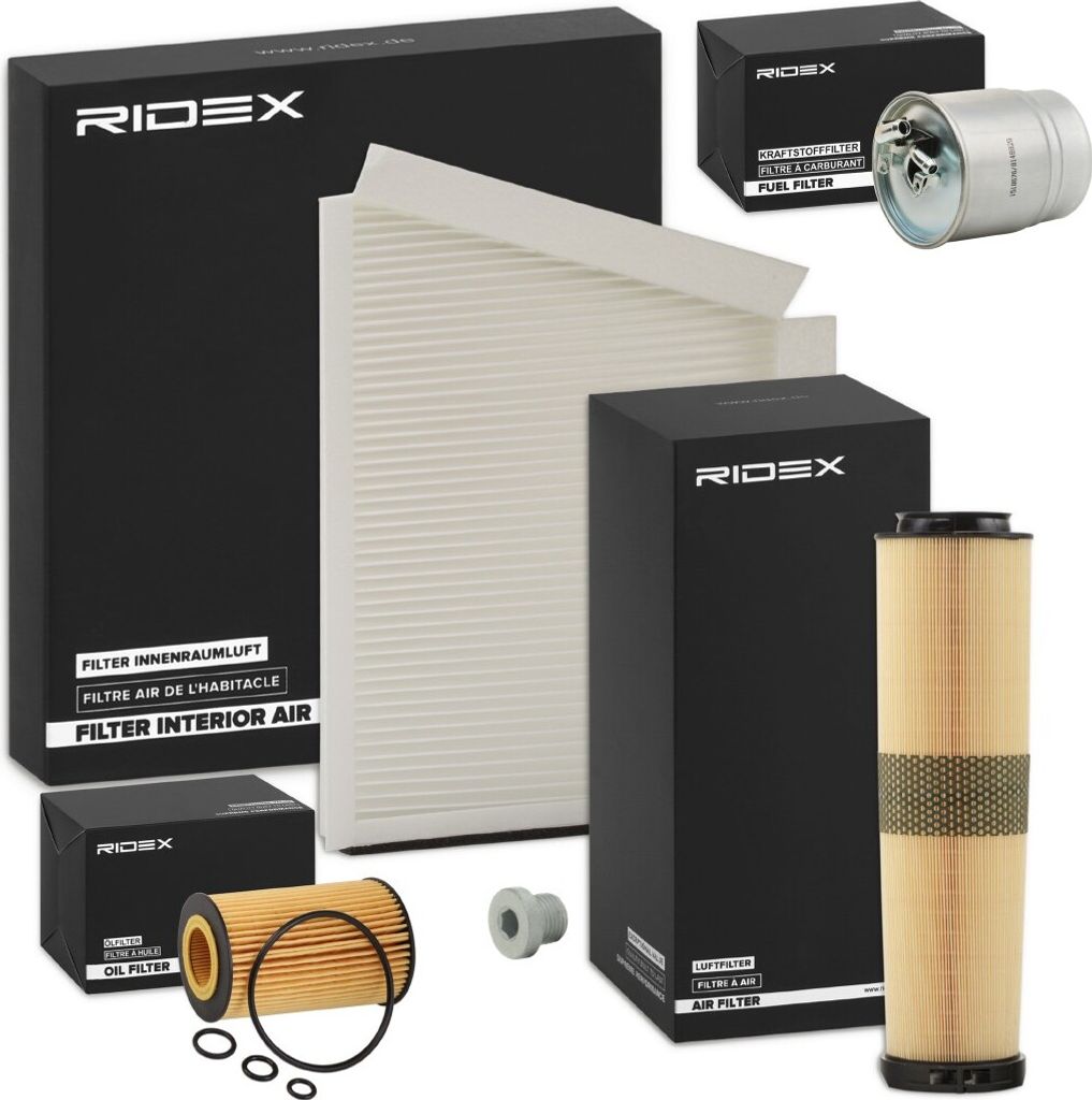 RIDEX Filterset Inspektionspaket Filtersatz passend für MERCEDES-BENZ E-Klasse Limousine (W211) E-Klasse T-modell (S211)