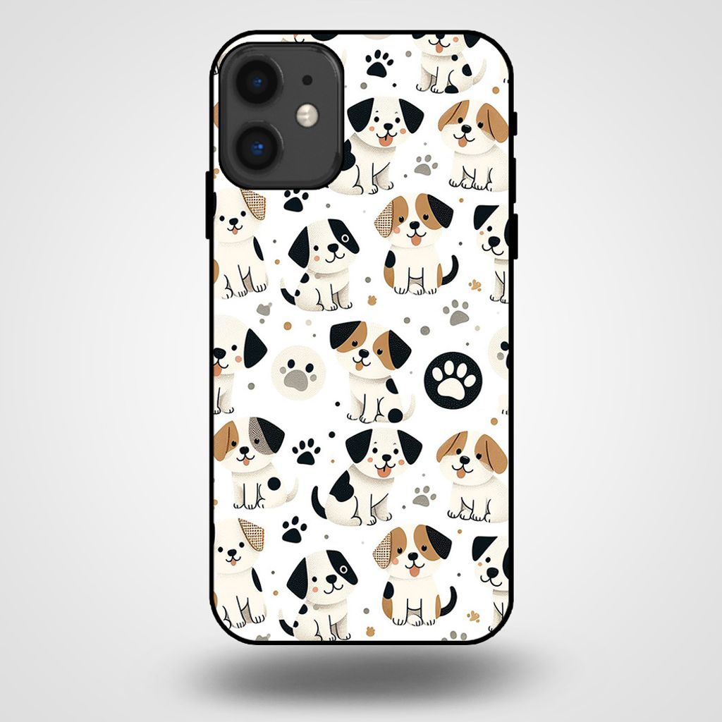 Smartphonica Handytasche für iPhone 11 mit Hundedruck - TPU Rückendeckung Fall Hunde Design