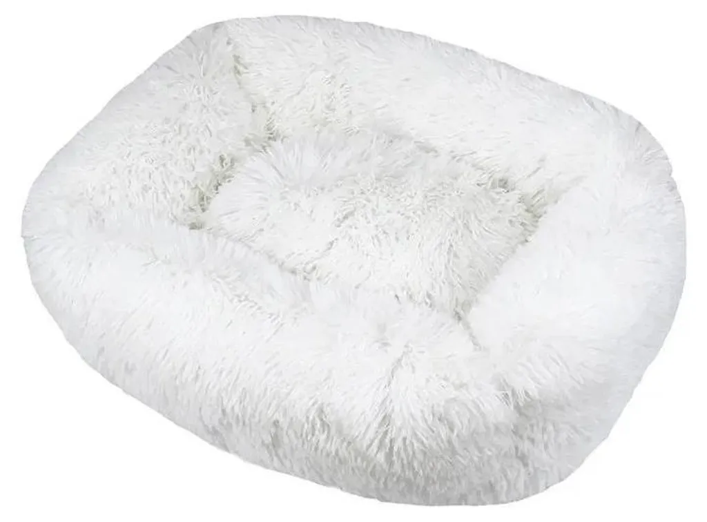Couchage pour grand chien XXL en peluche blanche lavable ultra doux