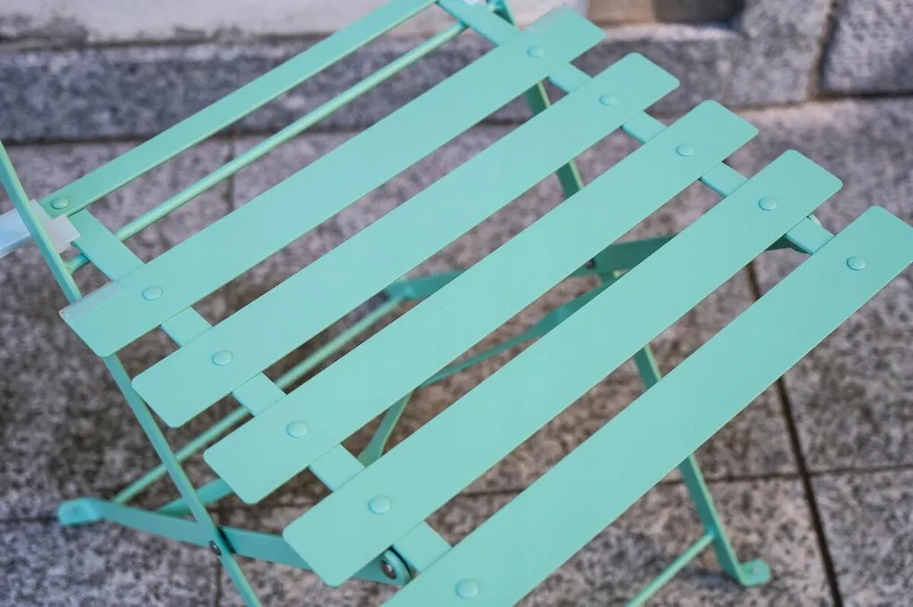 Set da Giardino SEMPLICI in Metallo Verde Menta - Stile Retrò 3 Pezzi - 10