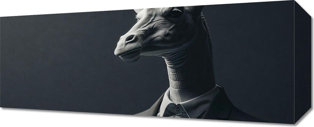 Bild 50x20cm Giraffe beim Ausgehen