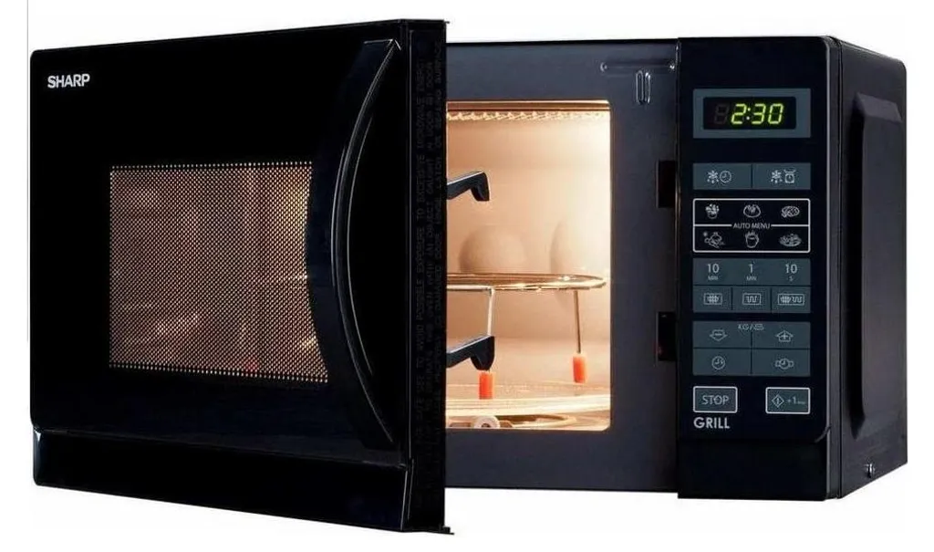 Micro-ondes Sharp 900W avec Grill Puissant - Volume 25L Finition Noire