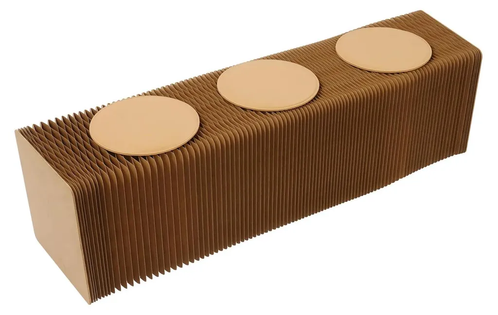 Banc Pliable en Accordéon Marron - Structure Alvéolée Extensible 1,5m