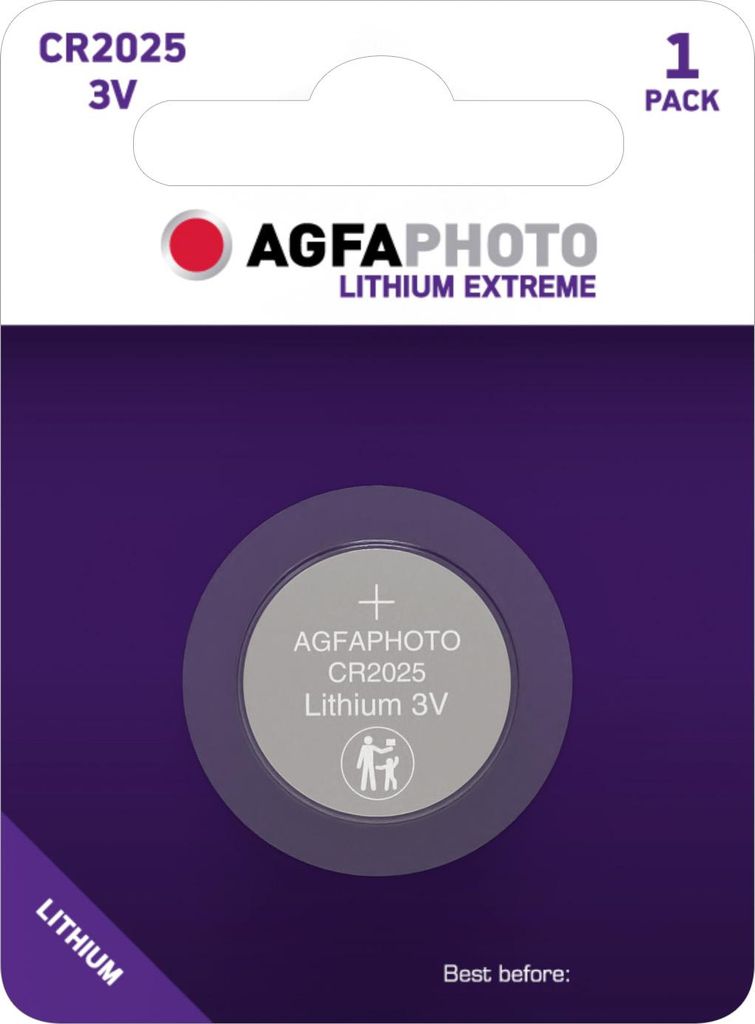 AgfaPhoto Batterie Knopfzelle CR2025 3.0V Lithium 1St.