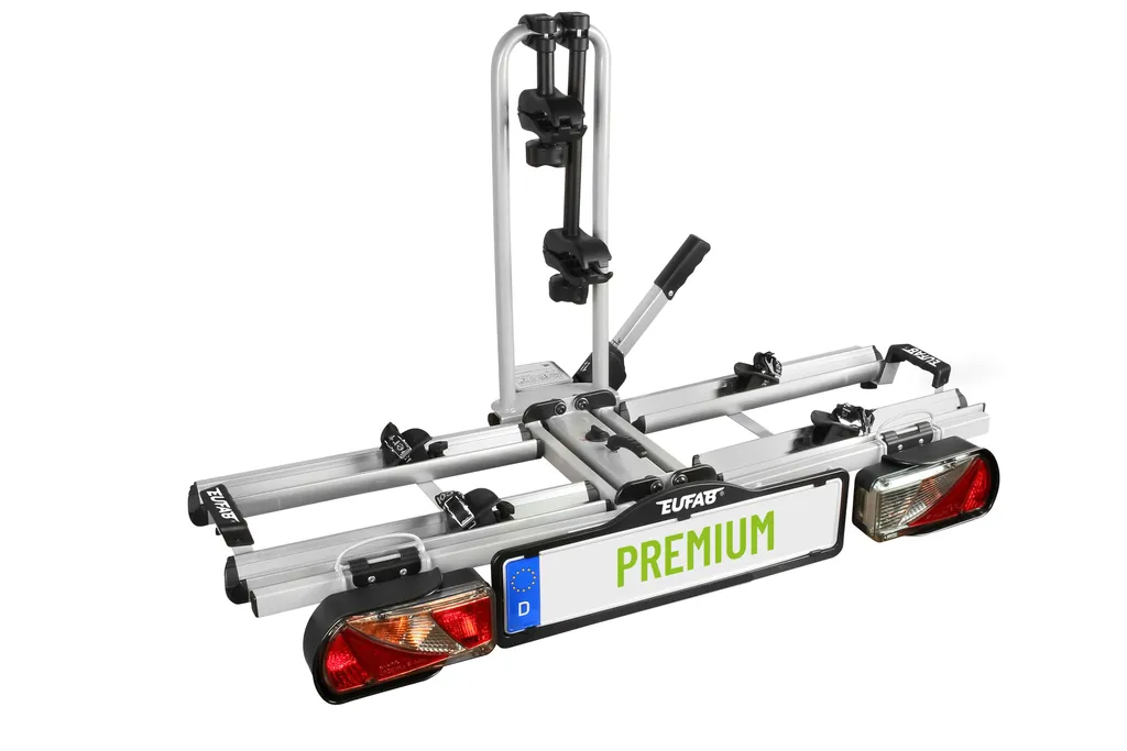 Porte-Vélo d'Attelage pour 2 Vélos avec Rail de Transport Basculant