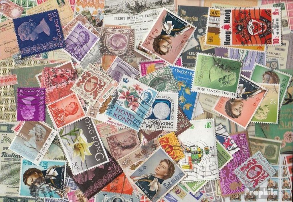 Briefmarken Hongkong 500 verschiedene Marken