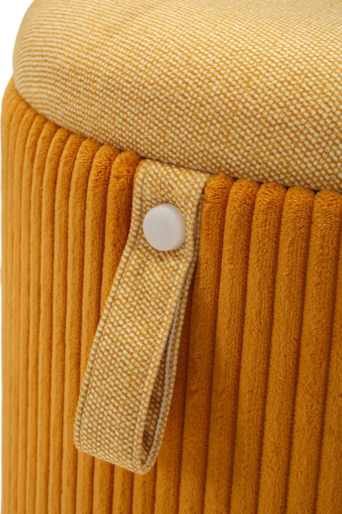 Optimisez votre Espace avec ces 2 Poufs Coffres Bolzano Jaune Moutarde - 3