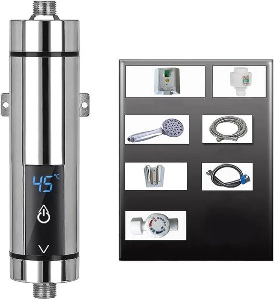 Chauffe-eau électrique de douche pour salle de bains confort 220V LED