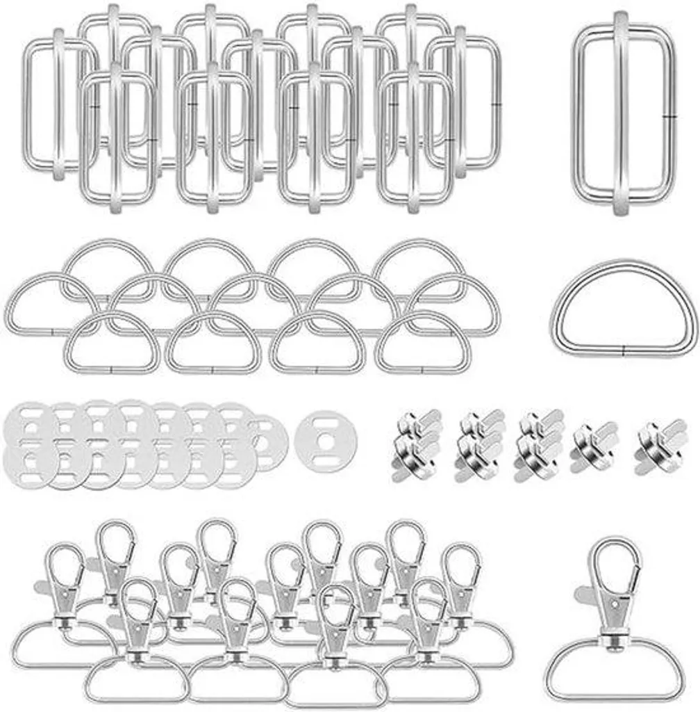Kit d'attaches noires multifonction avec boucles mousquetons et vis