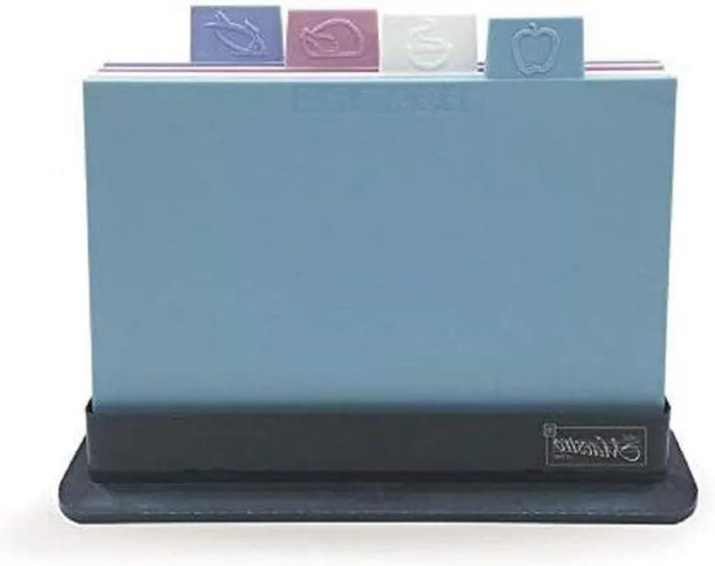Lot de 4 planches à découper avec support et code couleur anti-glisse