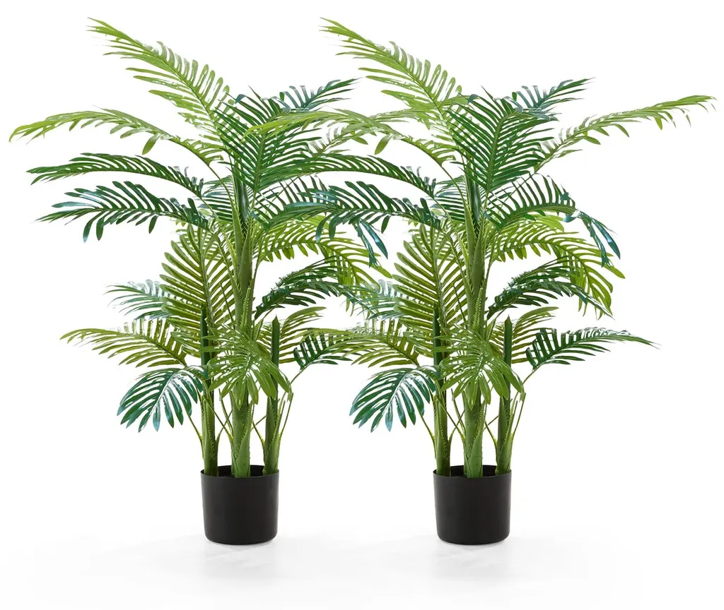 Déco Extérieur et Intérieur : Palmier Artificiel 120cm avec Pot Noir