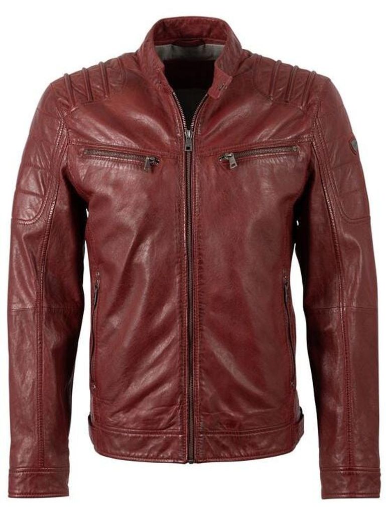Mauritius Lederjacke Herren Camren Slim Fit NSLVW rot Basics 100% Leder M