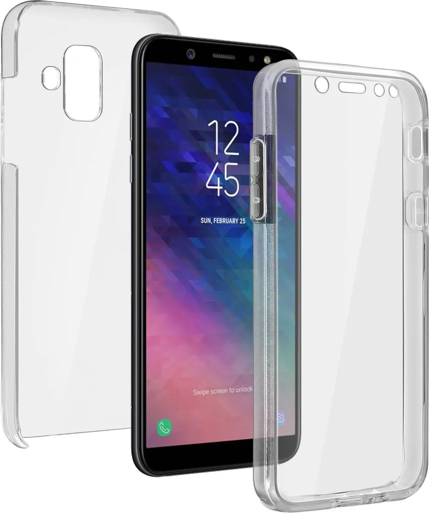 Avizar, cover morbida davanti e rigida dietro per Galaxy A6, trasparente