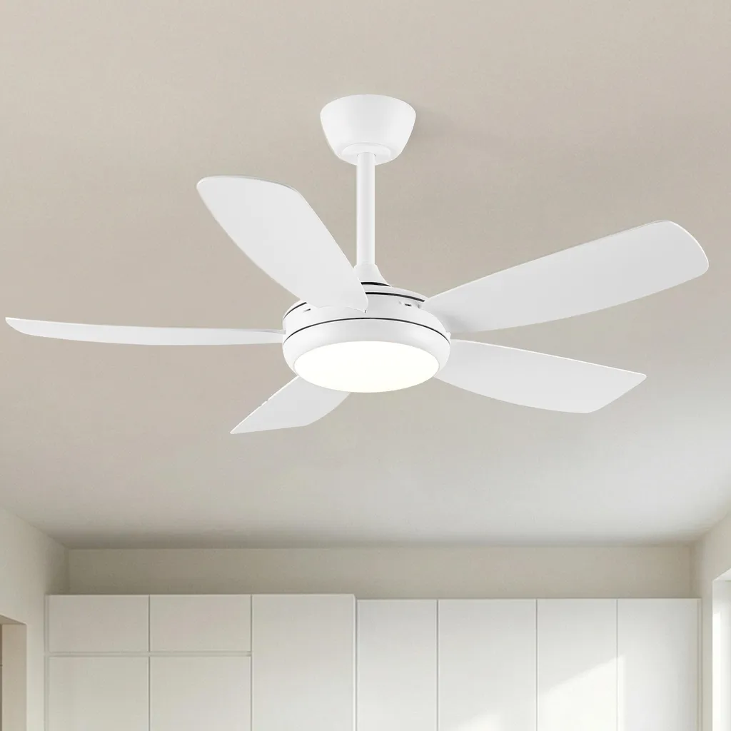 Ventilateur de plafond lumineux 107 cm idéal chambre avec 6 vitesses
