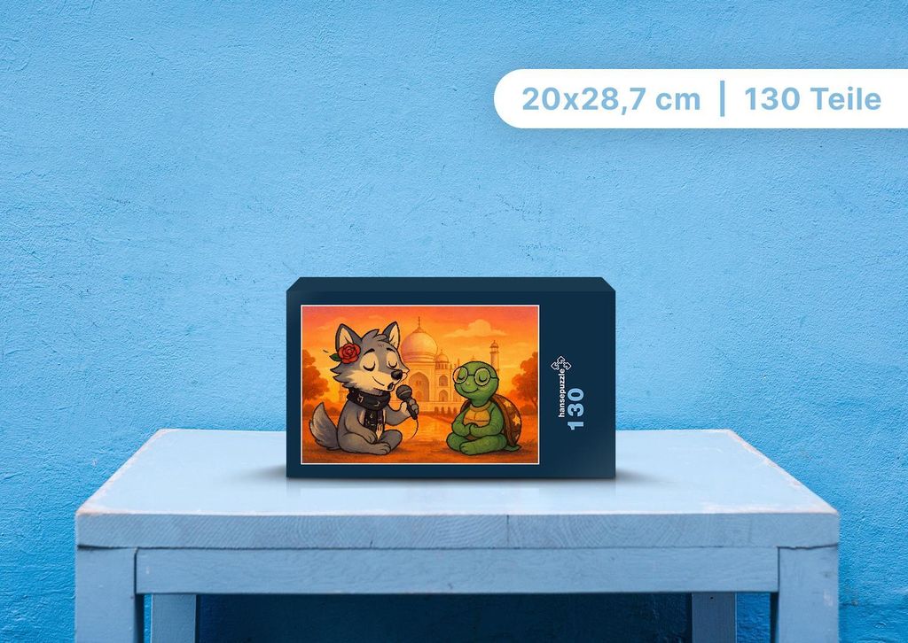 hansepuzzle 112083 - Rose und Taz Puzzle, 130 Teile, Kinder, 28,7 x 20,0cm mit hochwertiger Aufbewahrung, Kartonbox und wiederverschließbarem Beutel