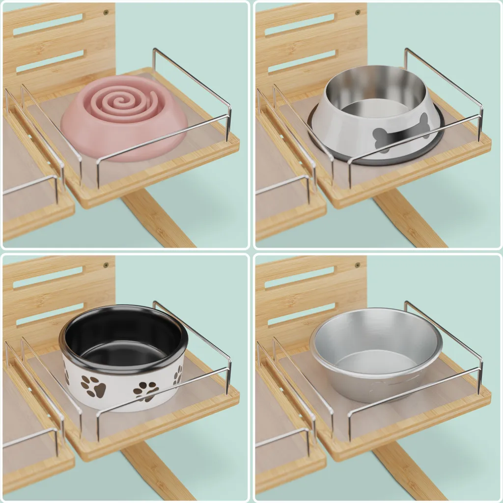 Support de Gamelles Surélevé pour Grand Chien Adaptable toutes Morphologies