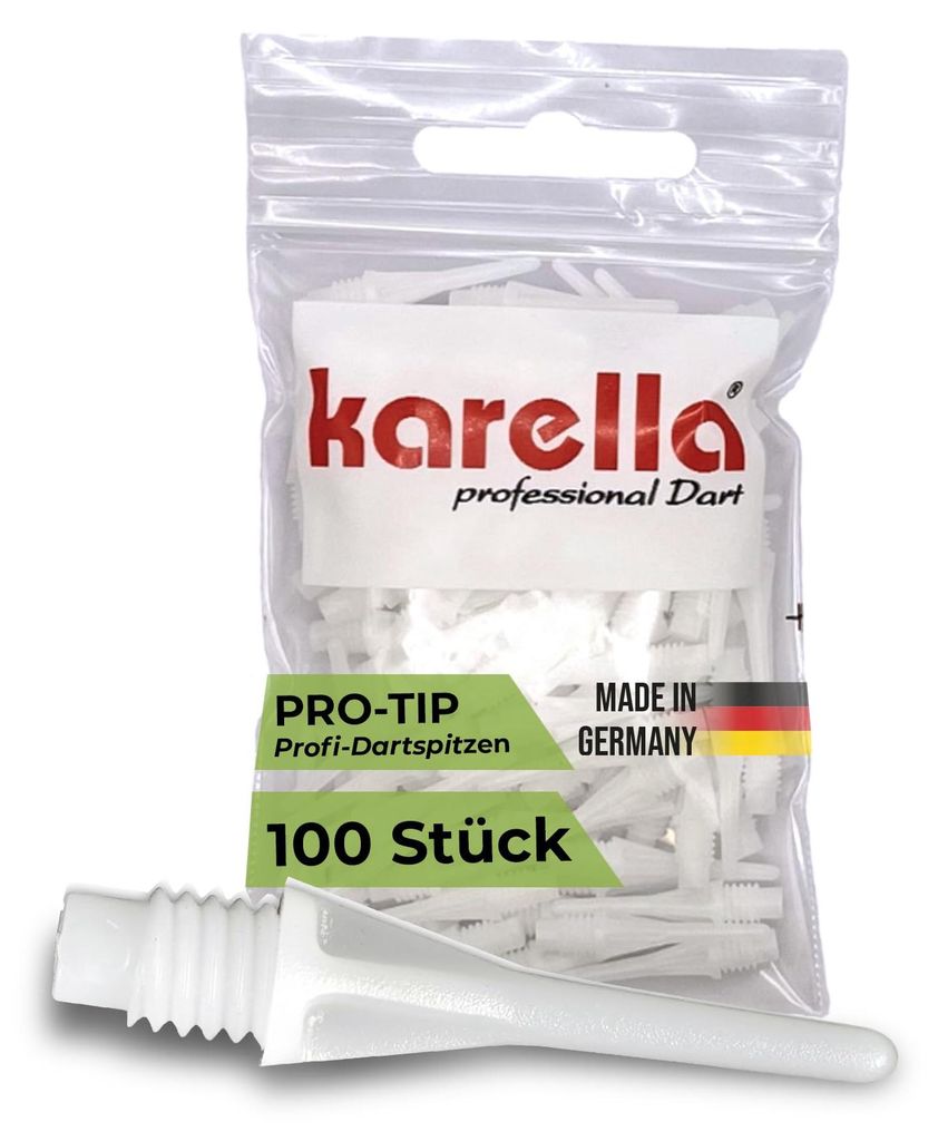 Karella Dartspitzen Pro-Tip, Germany, stabile Dartspitzen Kunststoff, Softdart Spitzen, Dart Spitzen elektronische Dartscheibe, perfekter Halt im ...