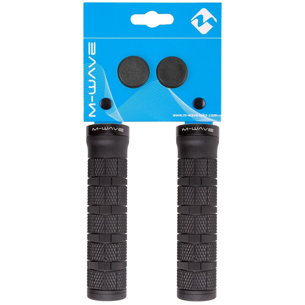 M-Wave Cloud Slick Fix 6 Fahrradgriffe Lenkergriffe Fahrrad 130 mm Fahrrad Griff Set links rechts Fahrradlenker Griffe mit Stopfen
