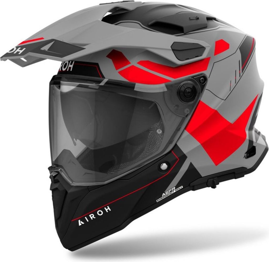 Airoh Commander 2 Reveal Motocross Helm, schwarz matt/grau/rot, XL (61/62)