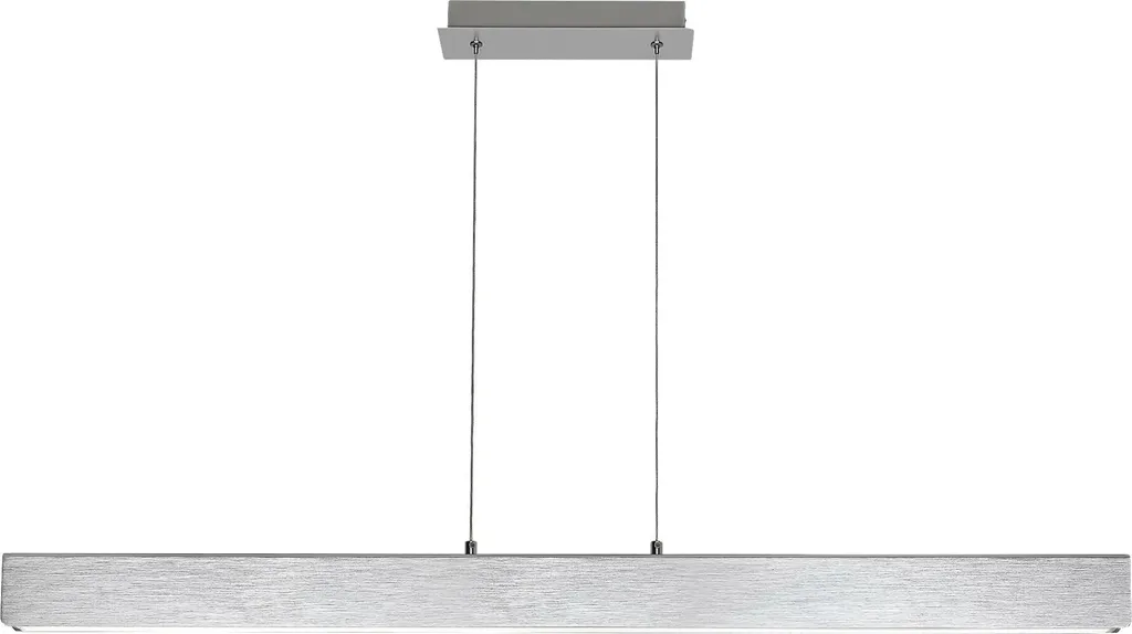 Lustre suspension oblongue LED Tithania design alu brossé pour salon