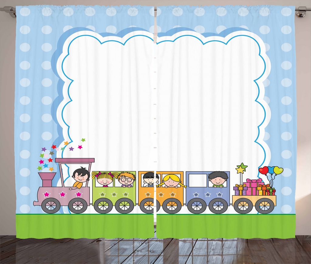 ABAKUHAUS Party Rustikaler Gardine, Zug-Kinder, Schlafzimmer Kräuselband Vorhang mit Schlaufen und Haken, 280 x 175 cm, Mehrfarbig