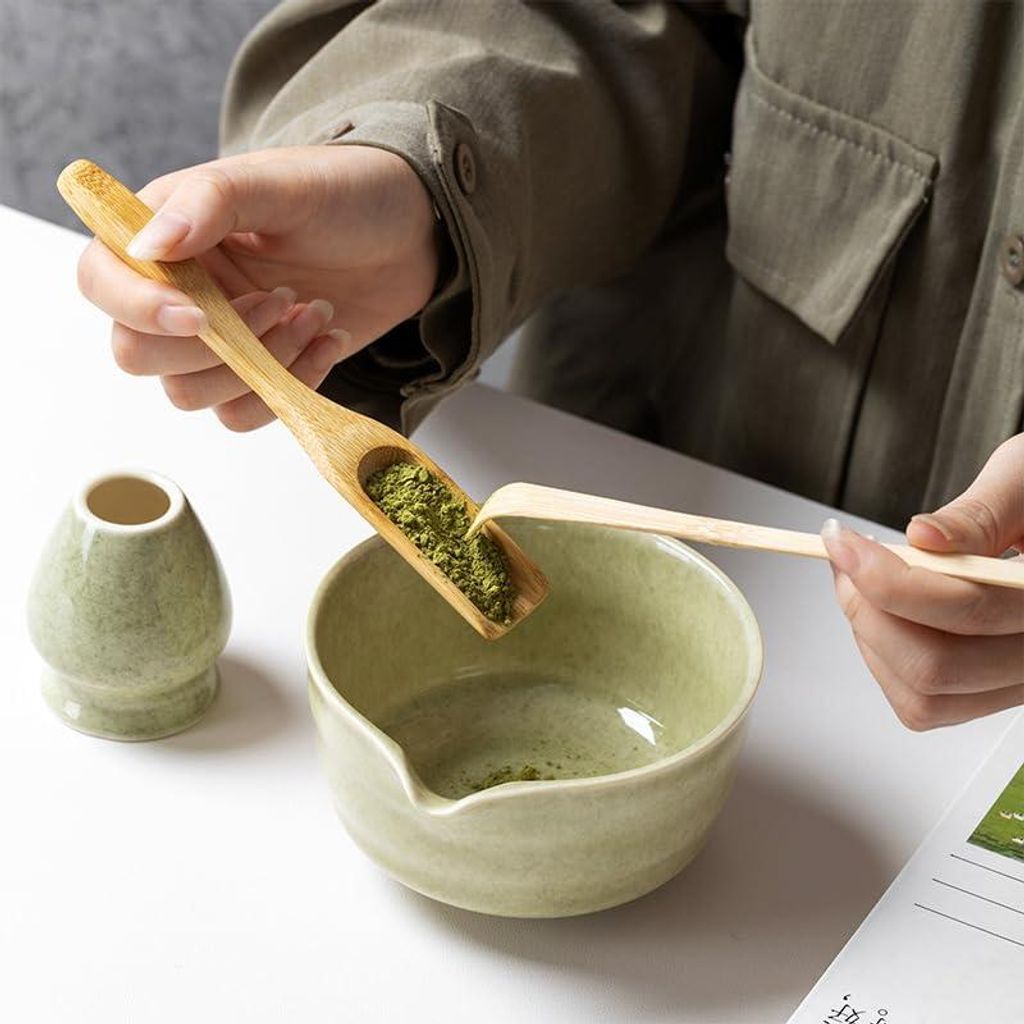 Matcha Zeremonial Grade Kit - komplettes Set - 4 Stück - Bambus und Keramik