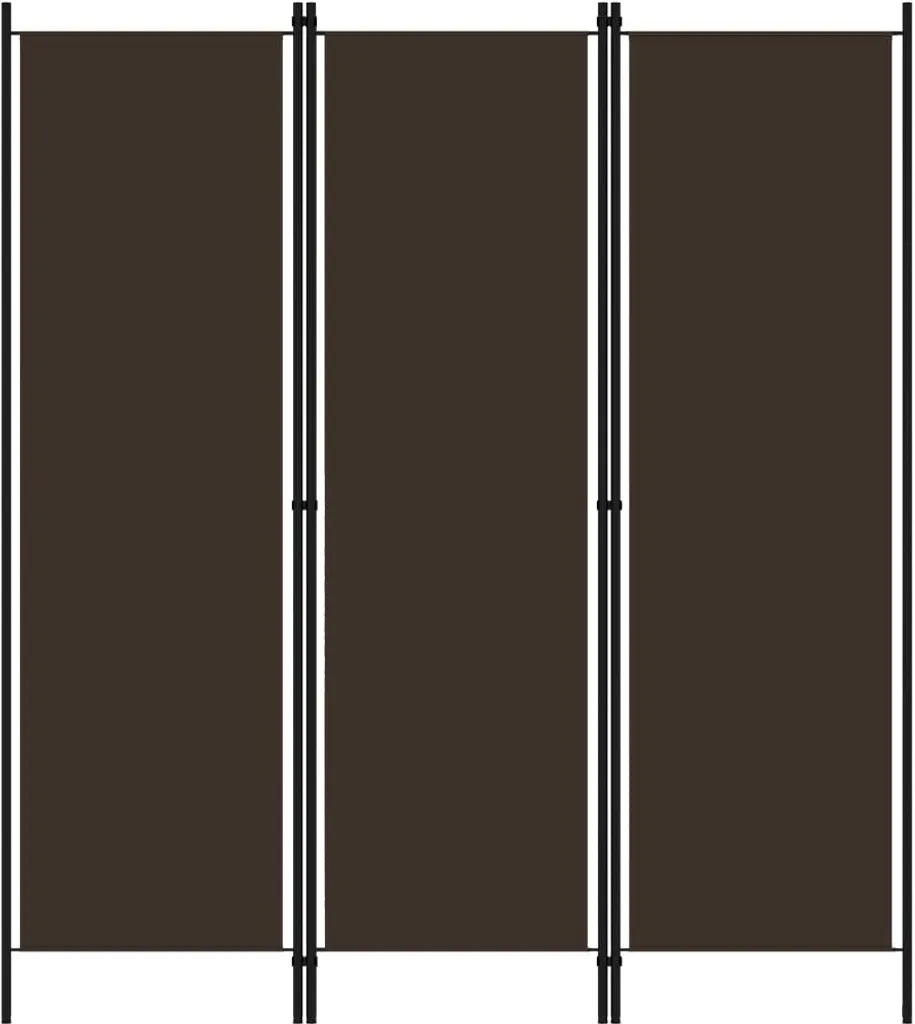 Séparateur de Pièce Pliable 150x180 cm Marron - Paravent 3 Volets Solide