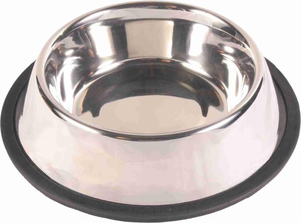 Trixie Edelstahlnapf mit Gummiring - 0,7 l