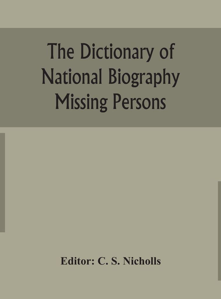 Das Wörterbuch der nationalen Biographie Vermisste Personen