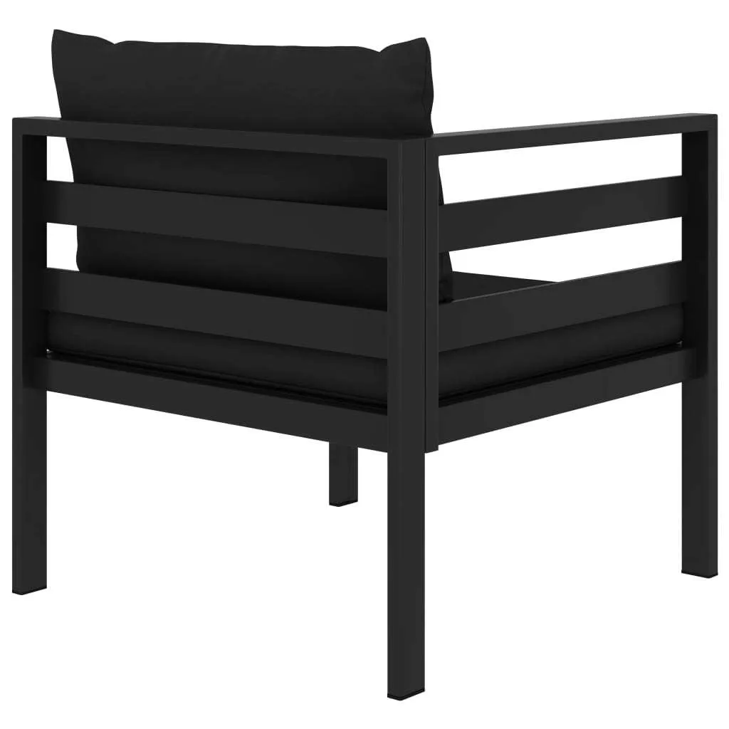 Canapé d'angle modulaire vidaXL en aluminium anthracite avec coussin - 16