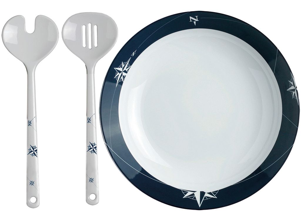 Salatschüssel, 25 cm rund incl. Salatbesteck - Northwind