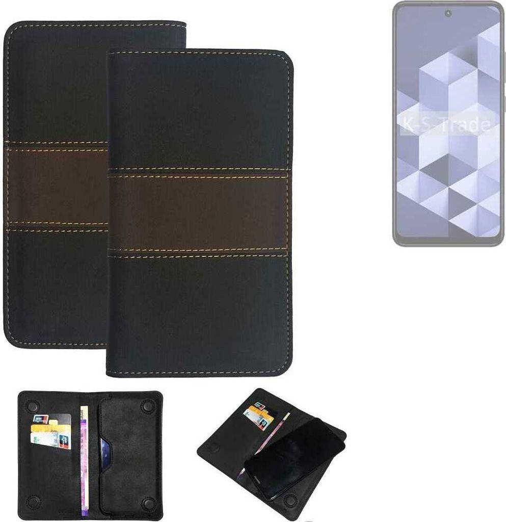 K-S-Trade Hülle Handyhülle kompatibel mit HMD Vibe Schutzhülle Walletcase Bookstyle Tasche Schutz Case Handytasche Wallet Cover Kunstleder Snapcase