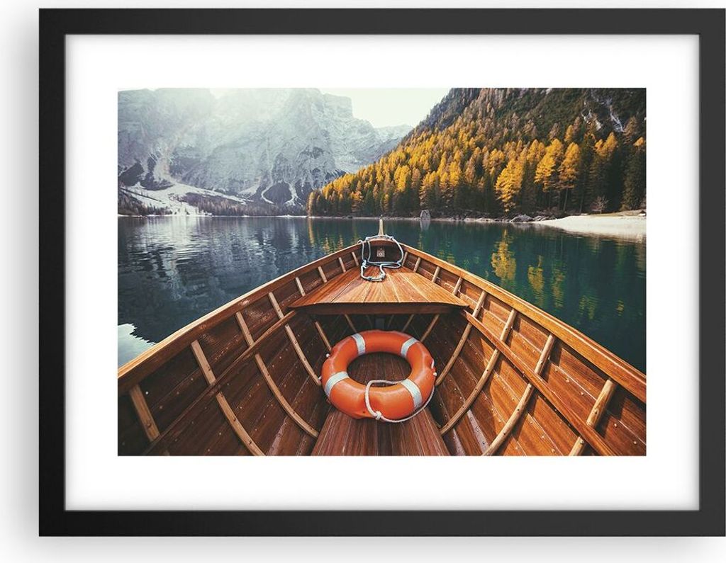 Gerahmtes Poster - Schwarzer Rahmen - £ódŸ Berge Kajak - 40x30 cm - Wand Bild - Wanddeko - Wandbilder - Kunstposter - Wandposter - Bilderrahmen ...