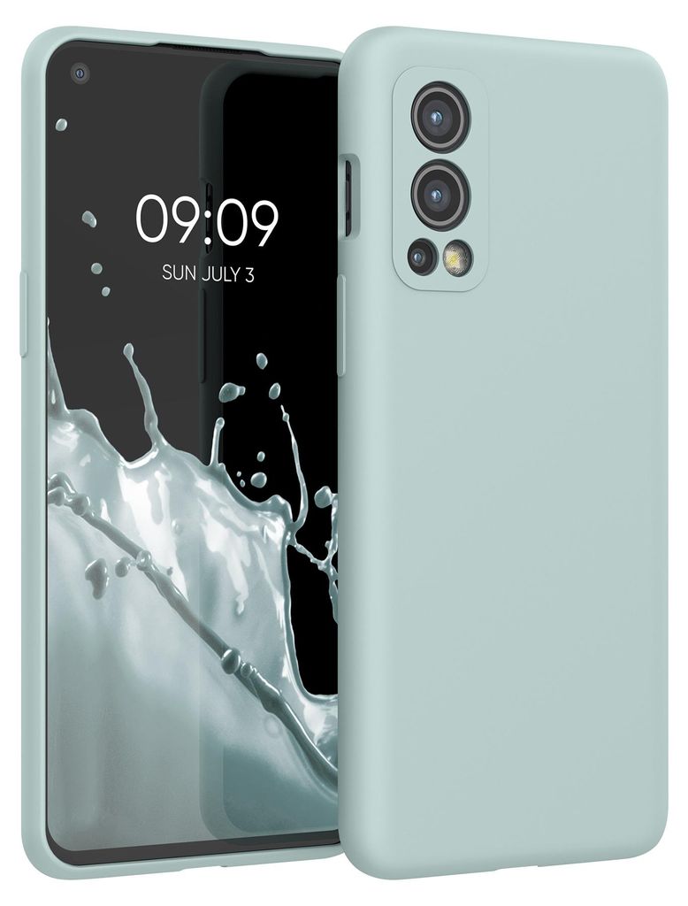 kwmobile Handyhülle für OnePlus Nord 2 5G Hülle - Case Silikon - Kabelloses Laden - Schutzhülle Cover in Cool Mint