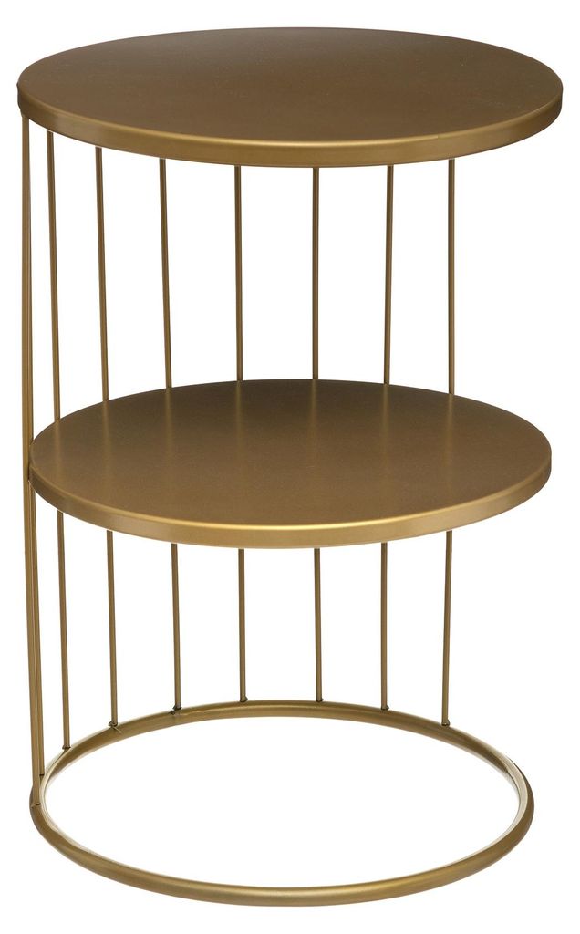 Table Basse Dorée Modèle Kobu 56x36x36cm Image du produit 
